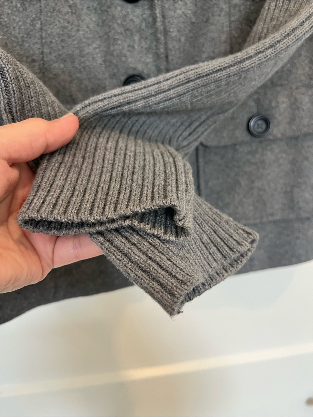Cabi Sweater Blazer Jacket Knit Ribbed Wool Blend Gray Academia Office Minimalis - Picture 4 of 10